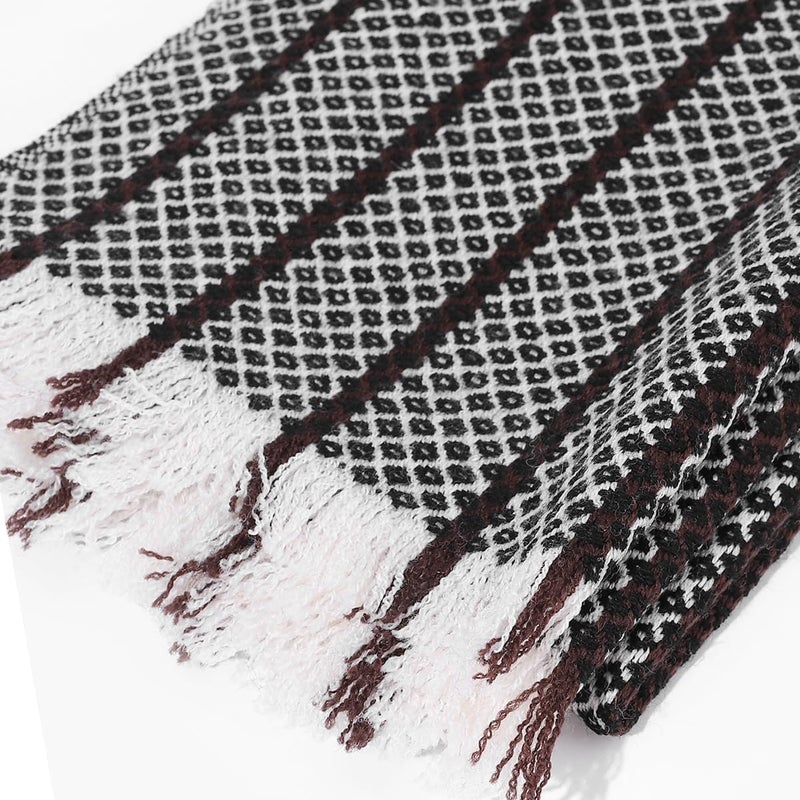 SKNSOFT Winter Wool Plaid Scarf for Men,Women Fashion Tartan Wrap Checkered Scarves - Image 3